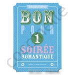 CARTERIE Cartes Postales et carnets Bon Pour 1 Soirée Romantique